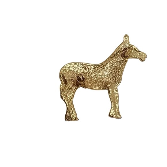 Zebra Enamel Gold-Tone Brooch Pin - Picture 3 of 3